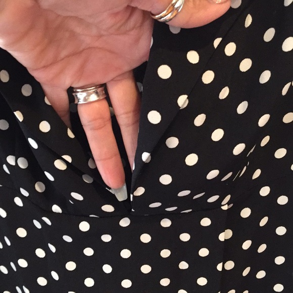 Black polka-dot mid-dress - Picture 3 of 8